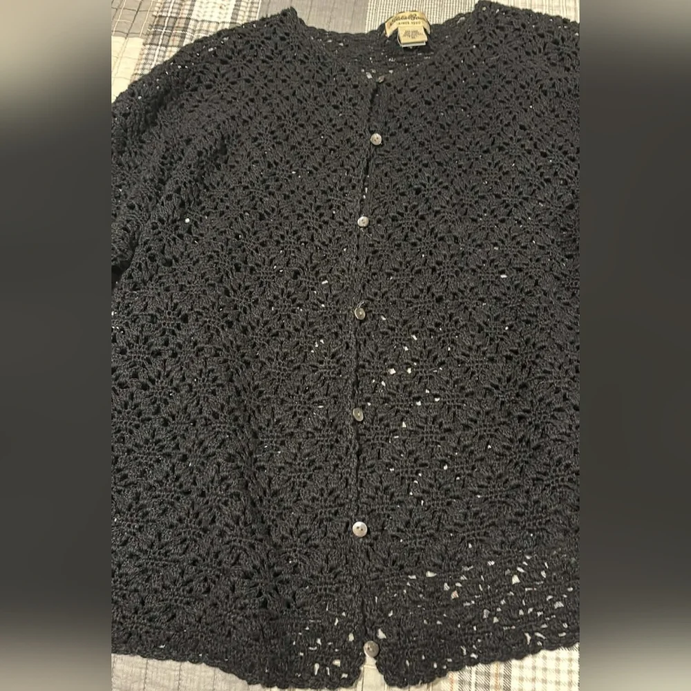 Eddie Bauer Olive Linen/Cotton Coastal Grandmother Scandigirl Cardigan Softgirl‎